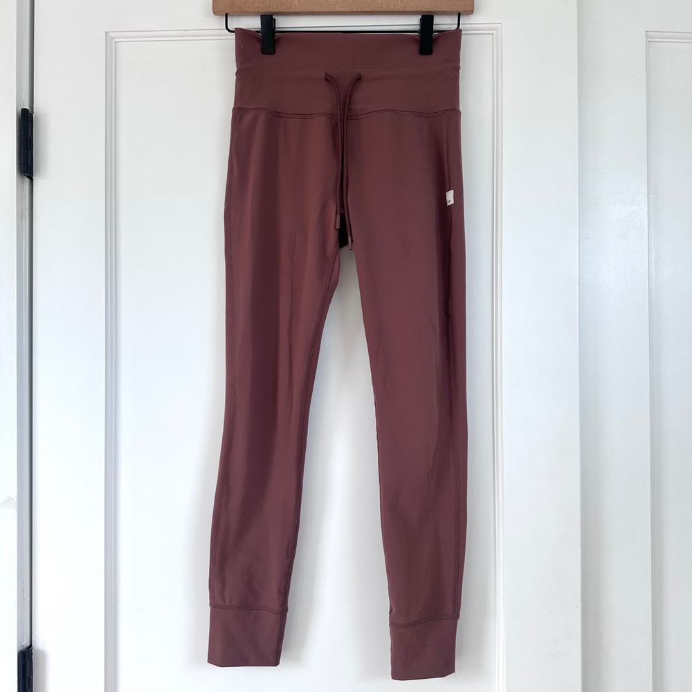 Vuori All The Feel Leggings Mahogany Rose High Waist Drawstring VW323 Womens S